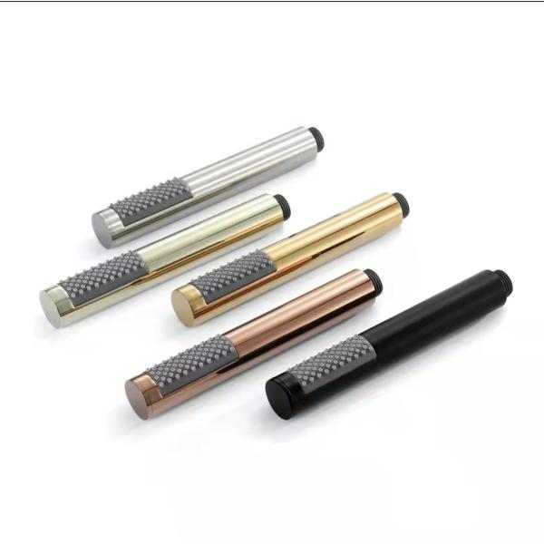 Stylish Round Rose Gold Copper Hand-Held Shower Head With Hose for Modern Bathrooms