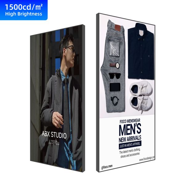 75 Inch 4K UHD High Brightness Digital Signage Wall Mounted Indoor LCD Advertising Display 1500cd/2