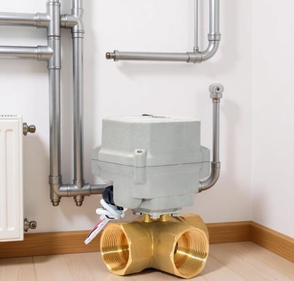 Etrany 1 1/4 DC12-24V 3-Way SS304 Ball & Brass Electric Water Valve Motorized Ball Valve Fluid Control High Temperature IP67