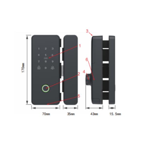 Digital High Security System Nfc Card Smart Phone Fingerprint Password Key Glass Door Lock E-G190