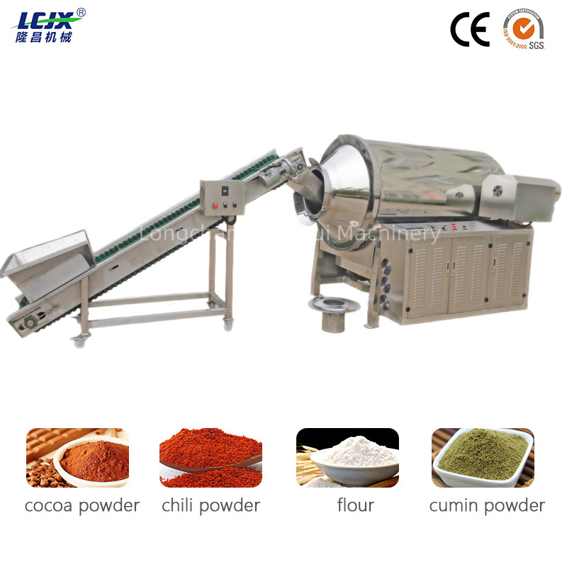 304 Stainless Steel Automatic Various Food Powders Roasting Machine Equipment