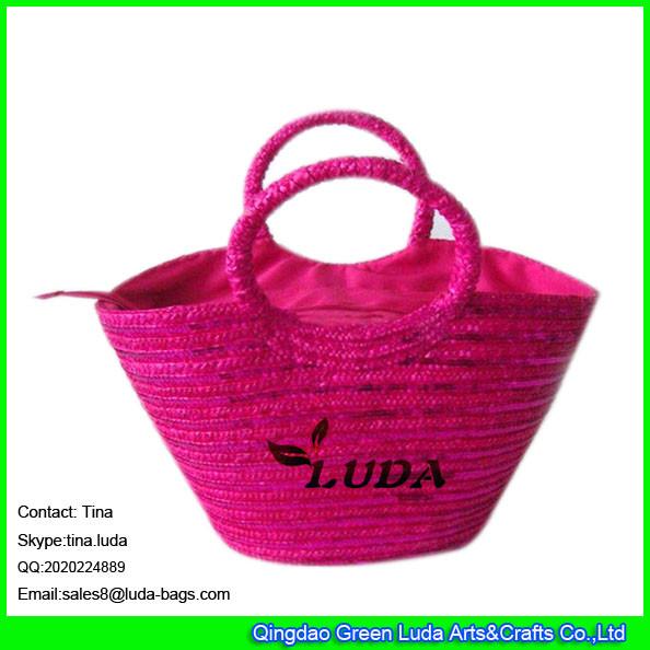 LUDA designer wheat straw beach bag sequins lady straw beach bags