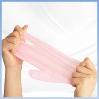 Luvas descartáveis personalizadas das luvas sintéticas cor-de-rosa do nitrilo para a manipulação de alimento