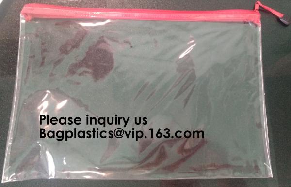 Waterproof Zippered File Bag PVC Mesh Organizer Storage Bag Durable File Bag for Office Stationery and Travel, bagease