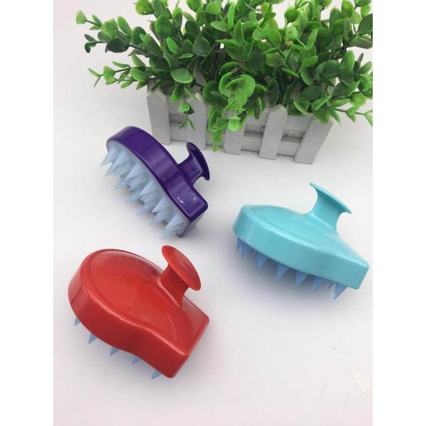 Tourmaline Head Rubber Shampoo Brush , Scalp Massage Brush For Hair Growth