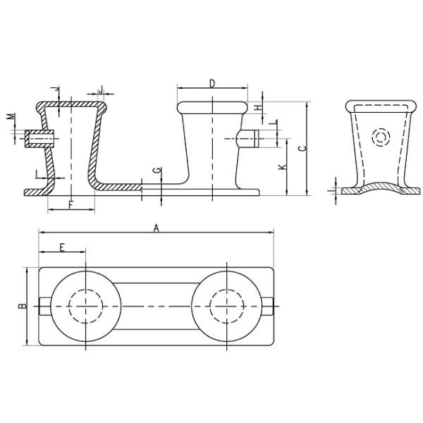 Casting Steel Double Bitt Bollard With Horns Ship Mooring Equipment