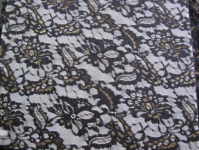 Eco Friendly Lace Metallic Nylon Fabric For Apparel Black CY-LW0219