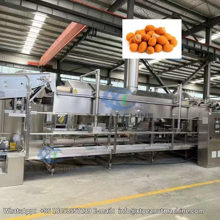 CE Certified Fried Flour-coated Peanut Making Machine Full Automatic Nuts Processing Line for Coated Peanut Production