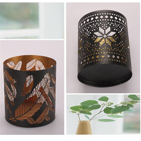 Steel Metal Stamping Service Custom Shape With Star And Blank Hollow Out Round Tealight Candle Holder