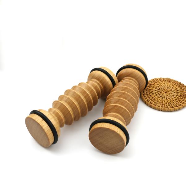 Wooden  Foot Roller - Hand hold Body  Massager , High quality Beech wood material with clear varnishing  140x45MM