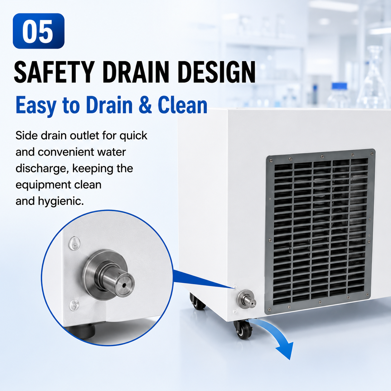 Heating Cooling Low Temp Water Bath Digital PID -5 to 99.9℃ Overheat Alarm for University Research Petroleum Chemical Equipment