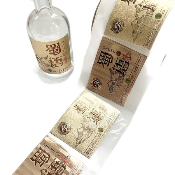 Personalized Custom Embossed Waterproof Labels for Wine Bottles with Elegant Design