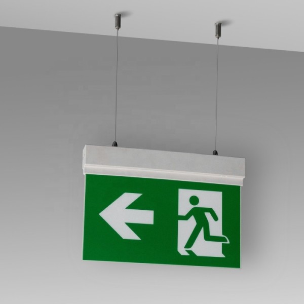 IP20 Rated CE Double Sided LED Emergency Exit Sign 3 Hours Battery Operated L211M