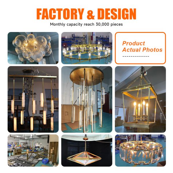 Yihao Luxury Modern Adjustable Height Brass Crystal Chandelier with Warm White 3500K LED and 3-Year Warranty