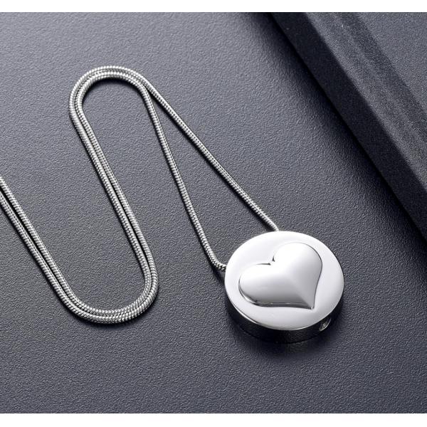 Stainless Steel Love Heart Keepsake Ashes Pendant for Human and Pet Cremation Jewelry