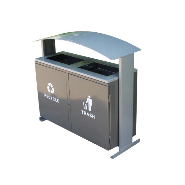 Recycling Outdoor Commercial Trash Cans Mild Steel Material OEM