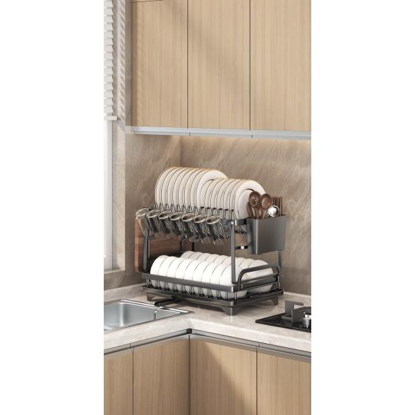 Iron Dish Rack for Kitchen Room Space Kitchen Classification Folding Rack