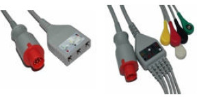 Bionet ECG Cable 3 Leads Round 8Pin Red Connector With IEC Standard