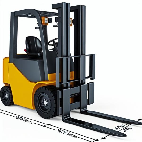 High Capacity Electric Forklift Fork Size 1070*150*50mm Rated Loading Capacity 3000Kg for Heavy Duty Material Handling