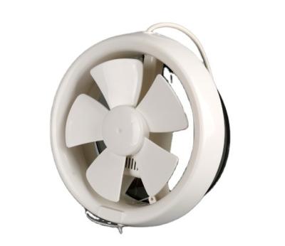 Ventilador centrífugo montado na parede de banheiro em plástico branco em forma redonda para ventilação