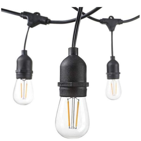 Коммерческий класс праздничное украшение светильники Струна 48FT теплые белые E26 неразрывные лампочки