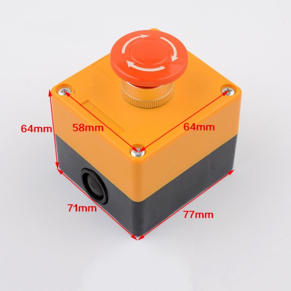 Red Mushroom Push Button Switch Self Locking Emergency Stop Waterproof Momentary Operation Elevator Emergency Stop Box