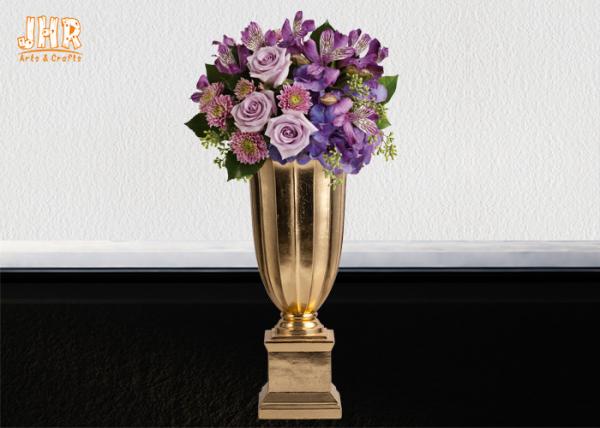 Gold Leafed Fiberglass Table Vases Homewares Decorative Items Trumpet Floor Vases