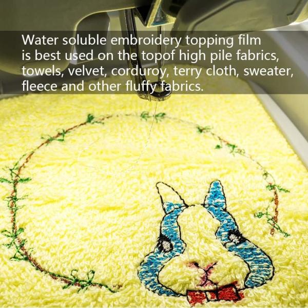 Water Soluble Stabilizer For Embroidery Topping Film (10 In X 50 Yd Roll), bagease 35um Clear Embroidery Stabilizers