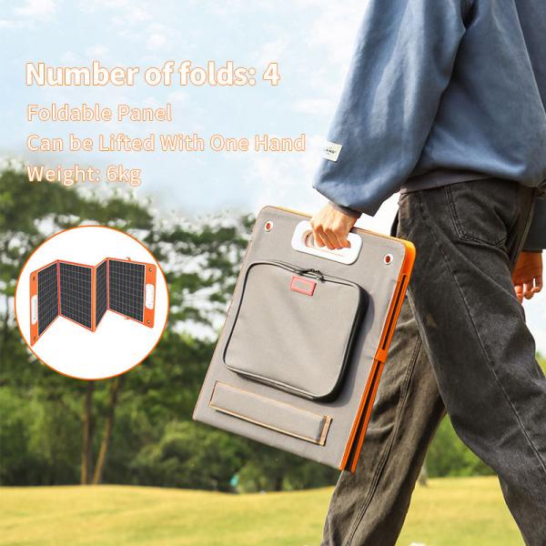 Складчивый резервный генератор солнечной панели мощностью 300 Вт с эффективностью черной панели 21,5%-23,5%