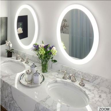 Espelho LED de decoração de parede para casa com recurso sem nevoeiro e temperatura de cor de 3000K/4000K/6000K