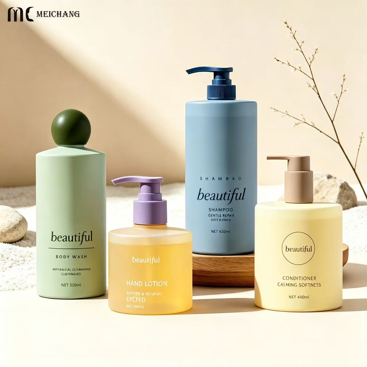 300ml, 450ml, 500ml and 650ml Biodegradable Body Wash Bottles – Sustainable Shower Gel & Body Wash Packaging Series(MC-336)