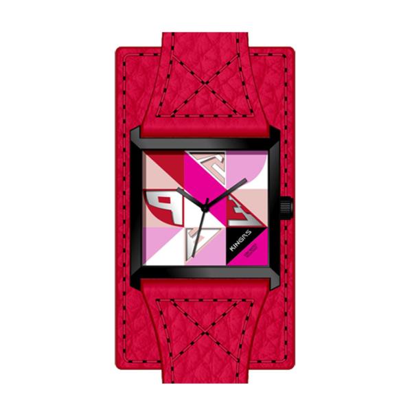 Vogue Square Case Colorful Quartz Watches For Women Leather Band