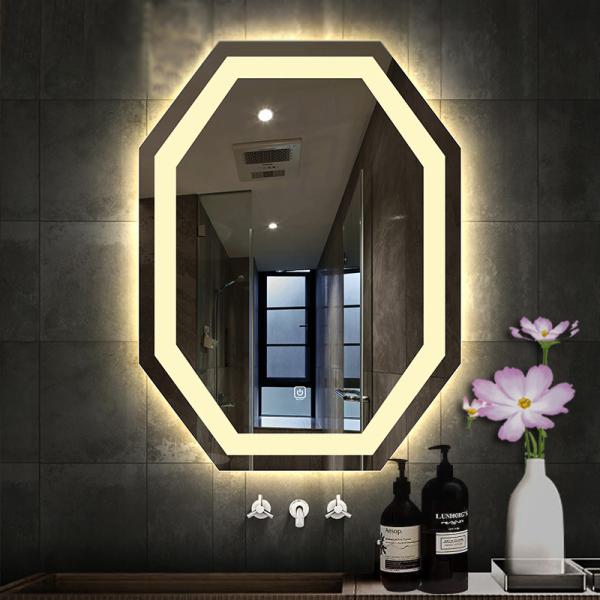 Large Black Home Decor Smart LED Mirror para decoração de banheiro de hotel Dimensões personalizadas