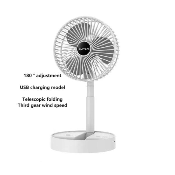Desktop Office USB Charging Folding Telescopic Fan Mini Portable Electric Fan Plastic