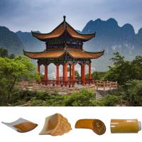 Telhados de barro chinês brilhantes de 220x200 mm para decoração de templos budistas