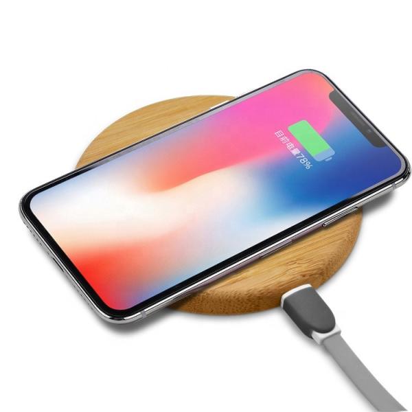 Customized Eco-friendly Baboo/wood made 10W Qi Fast Charging Wireless Phone Charger