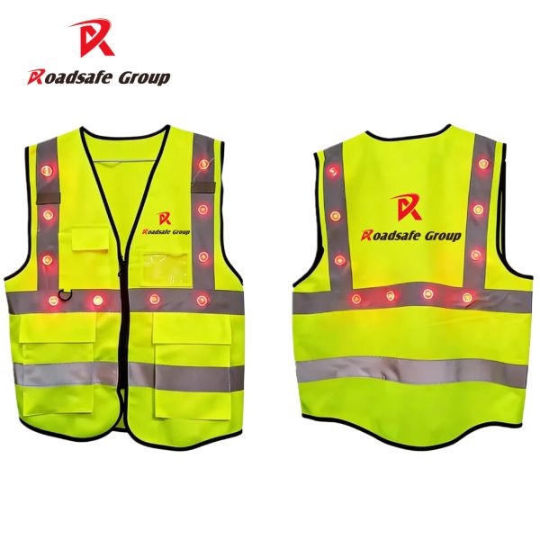 Safety Reflective Jacket LED Light-Up Safety Vest with Reflective Strips – Ideal for Runners, Workers & Cyclists Vests