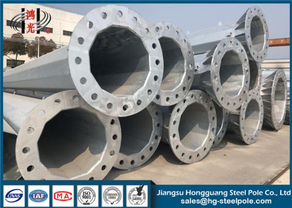 10 - 500kv Galvanized Steel Pole Electrical Power Pole Transmission Tower