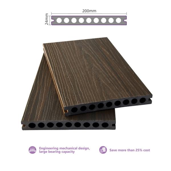 Зерно древесины 3D доск 2.2m Antisepsis террасы на открытом воздухе составное украшая