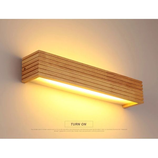 Bathroom Mirror Indoor Lighting Linear Solid Wood LED Wall Lamps (WH-VR-134)