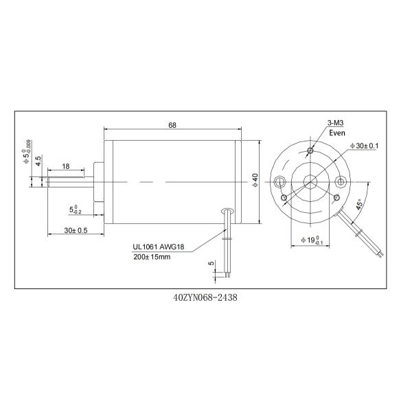 ZYN Series High Torque Permanent Magnet DC Motor 40mm 24V 1000-3000RPM