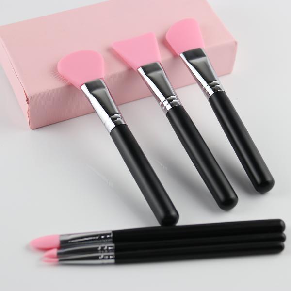 Custom Skincare Beauty Silicone Mask Brush , Wooden Handle Facial DIY Mask Brush