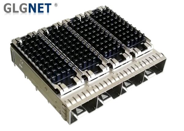 4 Ports SFP Port Connector Copper Alloy Cage Material EMI Shield For 10G Ethernet