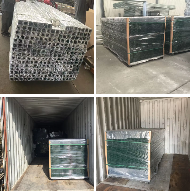 Metal Welded Wire Mesh 3D Bending Fence Green Black Color