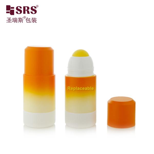 75ML RPPE P Custom Gradient Orange Matte Mould Empty Roll On Bottle for Aesthetic Muscle Soothing Gel Application