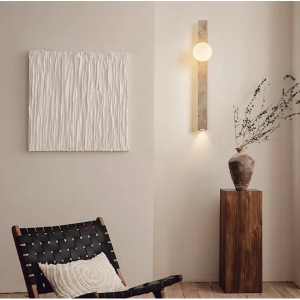 Yellow travertine good quality  bedroom for home decorator interior stone wall lamp