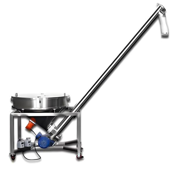 Stainless Steel Flexible Incline Spiral Feeder with PLC Control and Adjustable Incline for Grain & Rice Hull Transportation