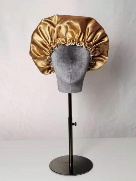 Drawstring Sleep 48cm Satin Hair Bonnet 2 Layer Adjustable