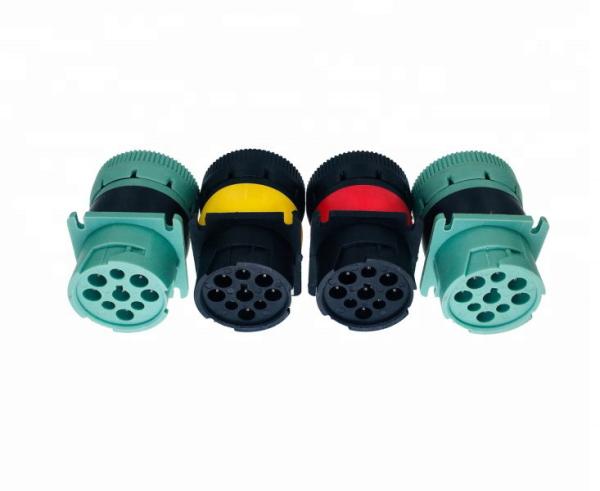 Green J1939 Deutsch 9 Pin Female to Male Type 2 Square Flange Adapter