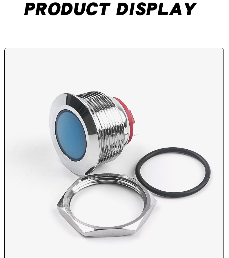 22mm LED Metal Indicator Light Waterproof Signal Lamp Red Yellow Blue Green White Compatible 3V 6V 12V 24V 110V 220V Includes